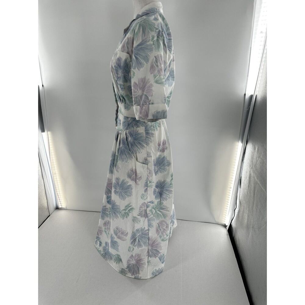 Vtg 1970’s Midi Dress Sz 11/12 Floral Watercolor Cottage Grandma Pastel Modest - Picture 5 of 13